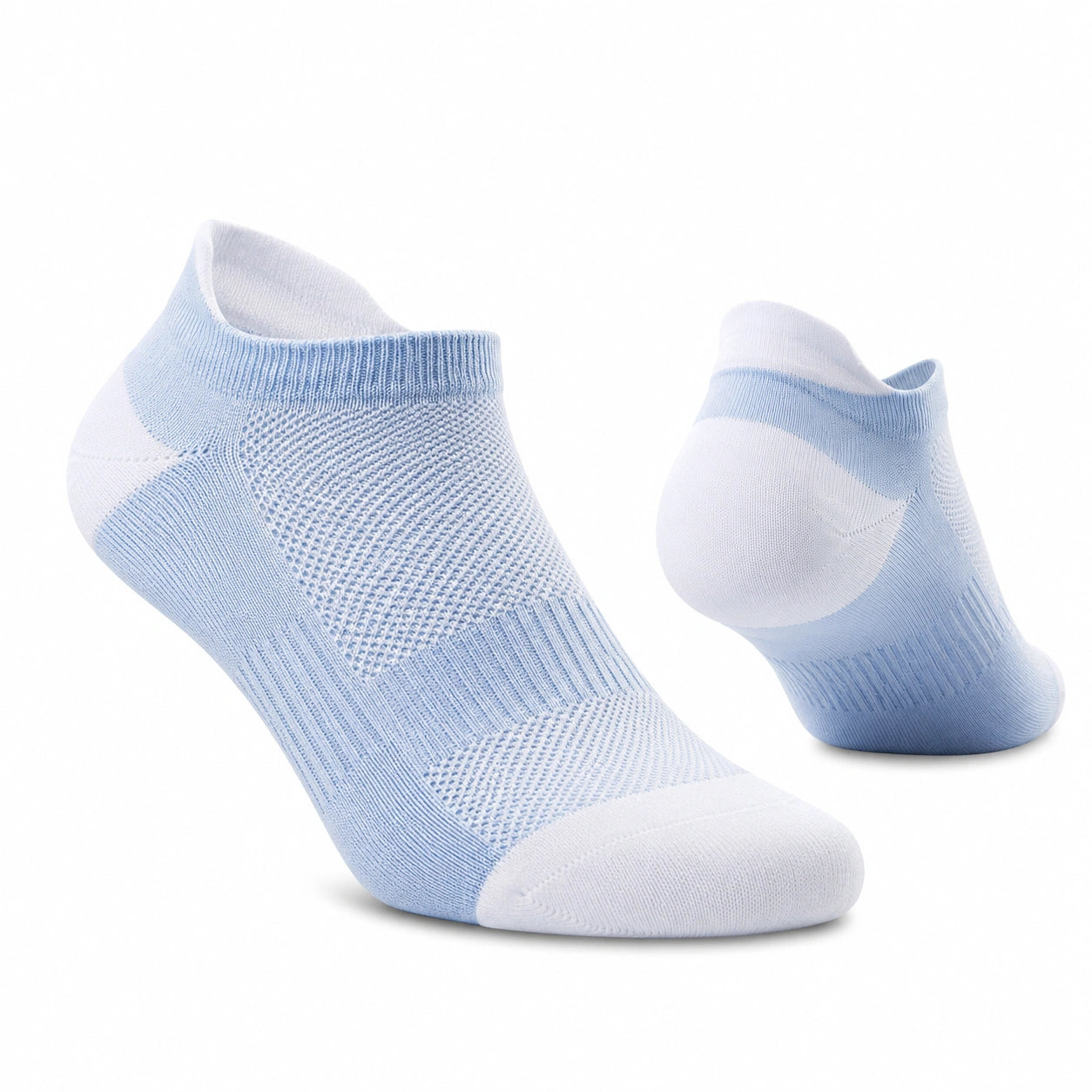 Chaussettes de sport basses 39-42 bleu clair et blanc en maille respirante