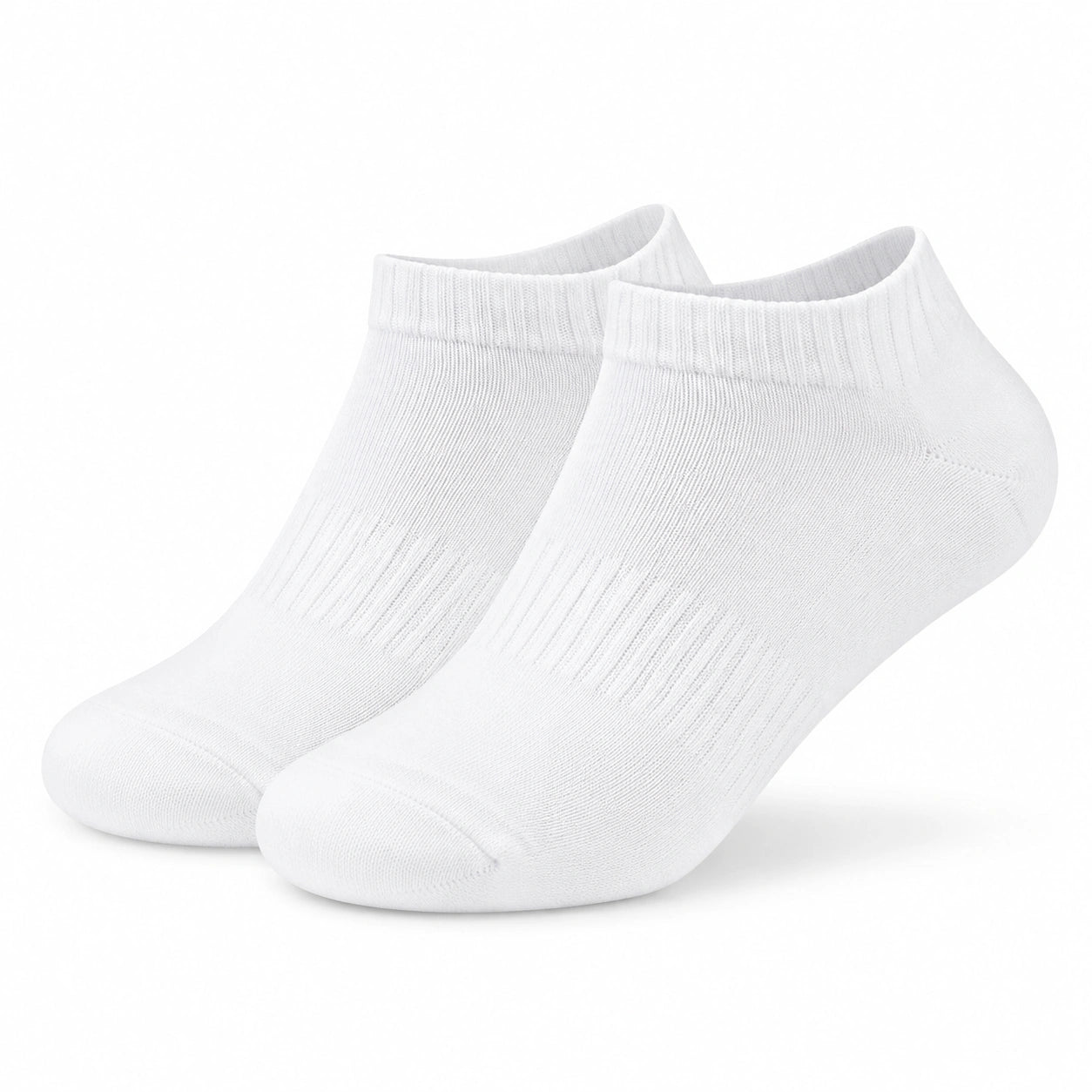 Chaussettes basses 43-46 blanches en maille textile à bord côtelé