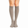 Chaussettes hautes 39-42 textile extensible taupe unies
