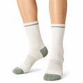 Chaussettes mi-mollet 43-46 en textile tricoté blanc et vert style sport côtelé